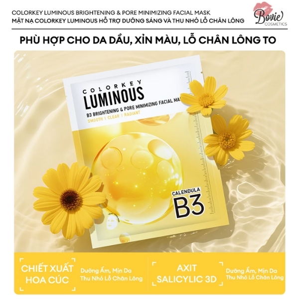 Mặt Nạ Colorkey B3 Hỗ Trợ Dưỡng Sáng Da Luminous B3 Brightening Facial Mask 30ml