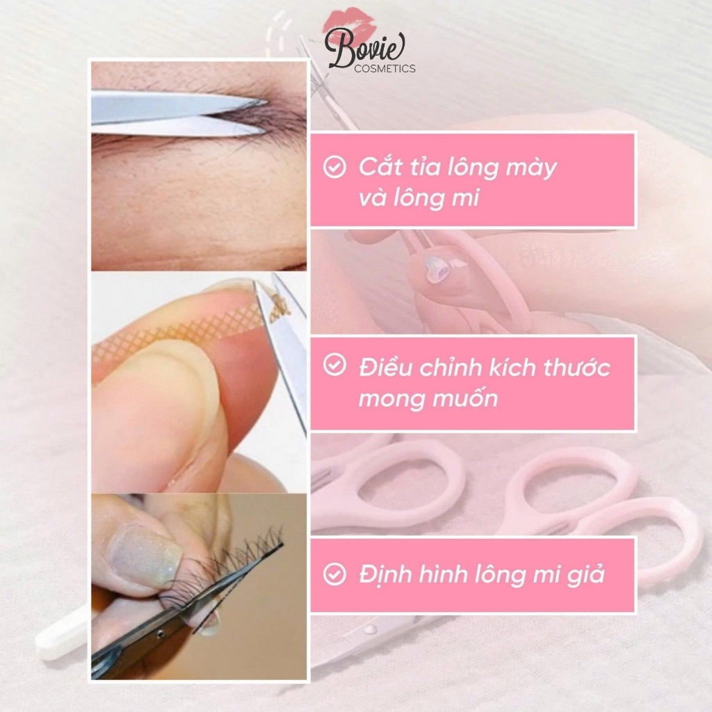 Kéo tỉa mày, cắt lông mi, cắt miếng kích mí Jary Hồng Eyebrow Scissors