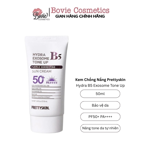 Kem Chống Nắng PrettySkin Sun Cream SPF 50+ PA++++ Hydra B5 Exosome Tone Up - Treatment - Oil Control