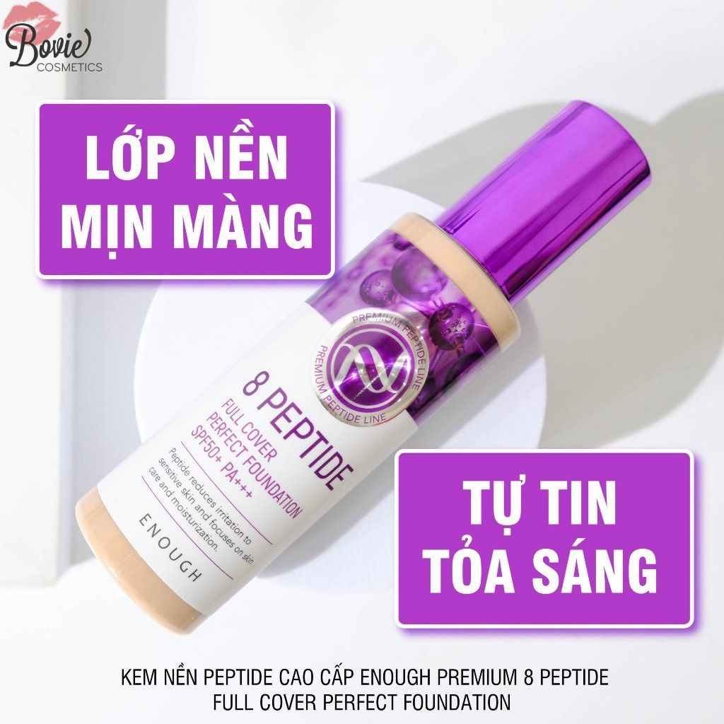 KEM NỀN PEPTIDE CAO CẤP ENOUGH PREMIUM 8 PEPTIDE FULL COVER PERFECT FOUNDATION 100ML