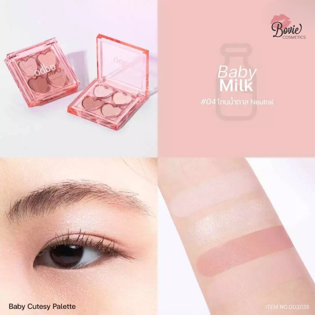 Bảng Phấn Mắt 4 Ô Hình Trái Tim ODBO Baby Cutesy Palette OD2035