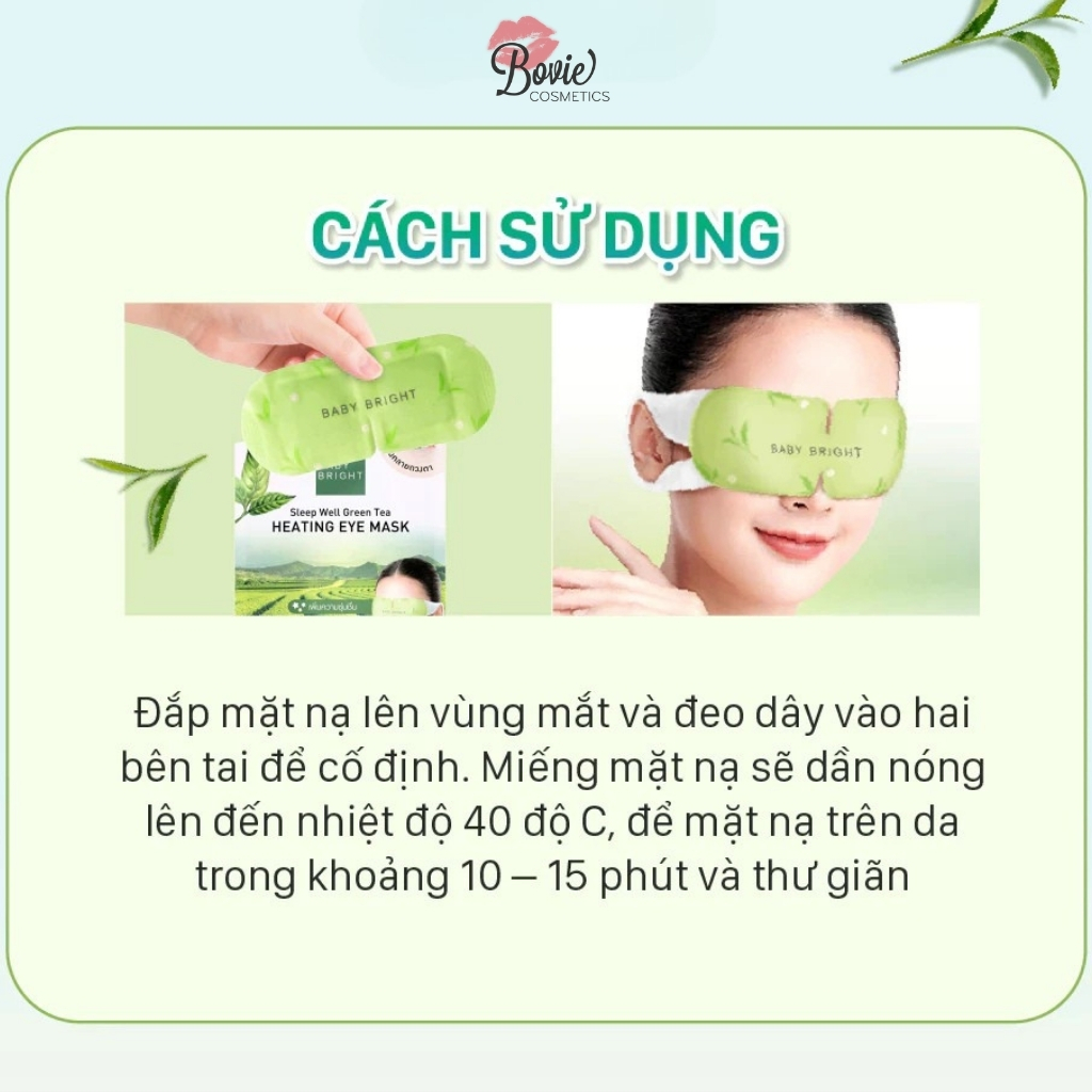 Mặt nạ xông hơi mắt trà xanh Baby Bright Sleep Well Green Tea Heating Eye Mask