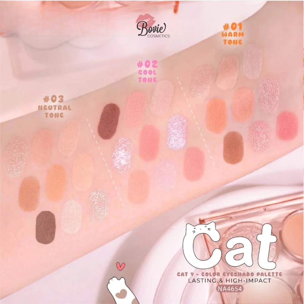 Phấn Mắt Nee Cara CAT 9 Ô Phấn Mịn Lâu Trôi- NA4654