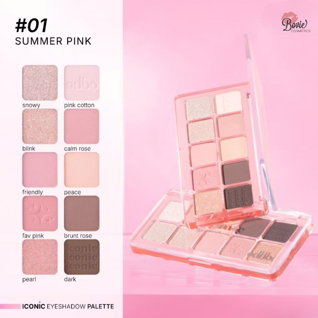 Bảng Mắt Odbo Iconic Eyeshadow Palette 10 Ô Chất Phấn Mềm Mịn, Bám Màu Tốt, Lâu Trôi OD2029
