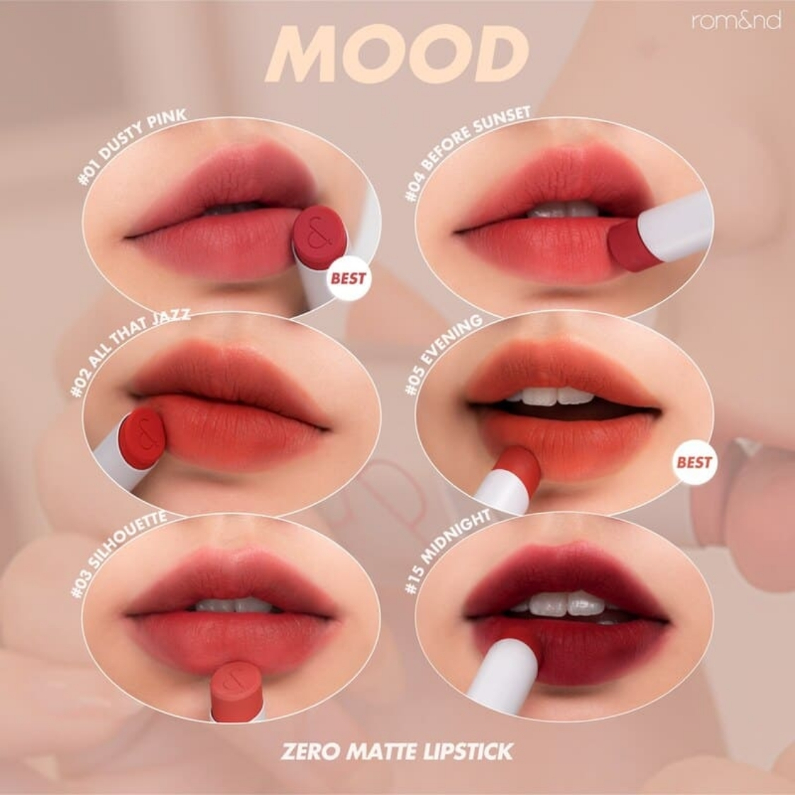 Son thỏi Romand New Zero Matte Lipstick