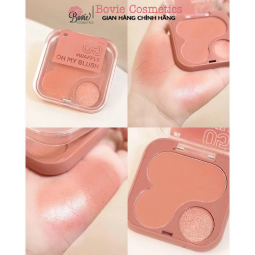 Phấn má hồng 2P Original Oh My Blush nhiều màu sắc 2in1