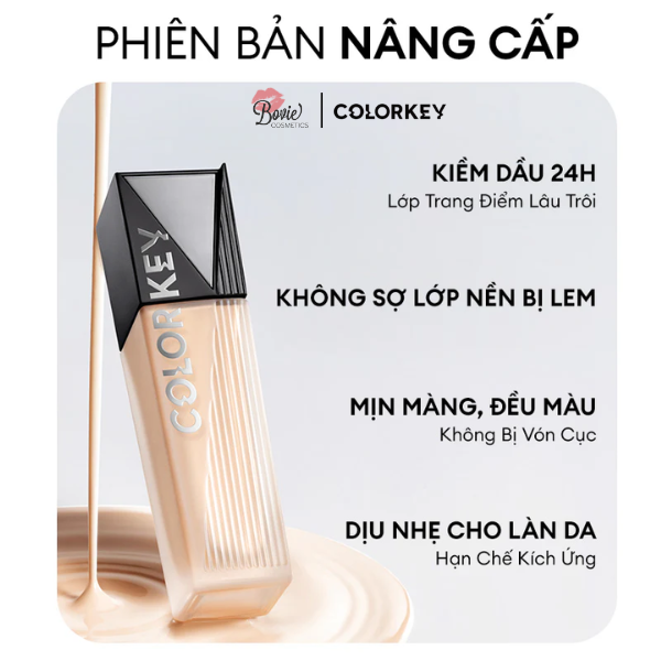 Kem Nền Mỏng Nhẹ, Lâu Trôi, Dành Cho Da Dầu Colorkey Long Lasting Flawless Liquid Foundation 30g