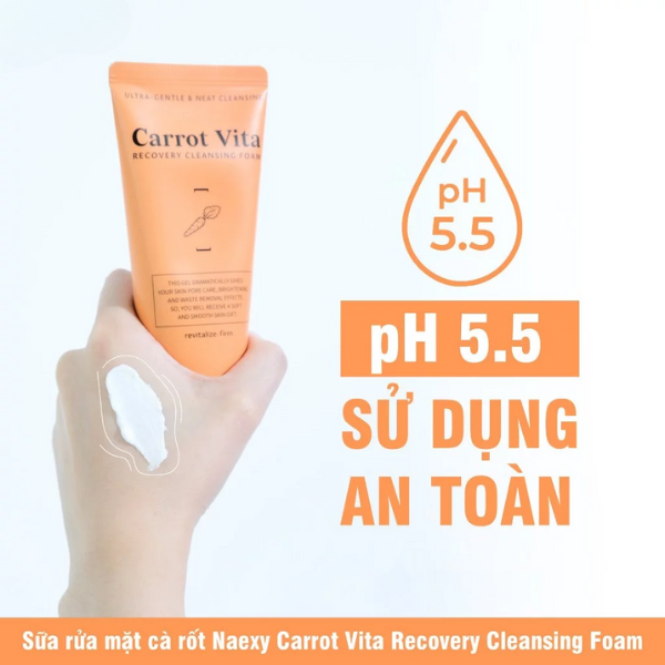 SỮA RỬA MẶT CÀ RỐT NAEXY CARROT VITA RECOVERY CLEANSING FOAM 100ML