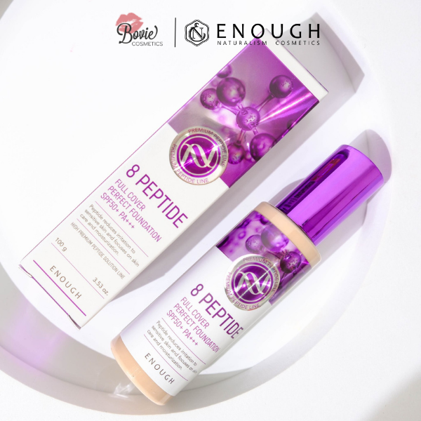 KEM NỀN PEPTIDE CAO CẤP ENOUGH PREMIUM 8 PEPTIDE FULL COVER PERFECT FOUNDATION 100ML