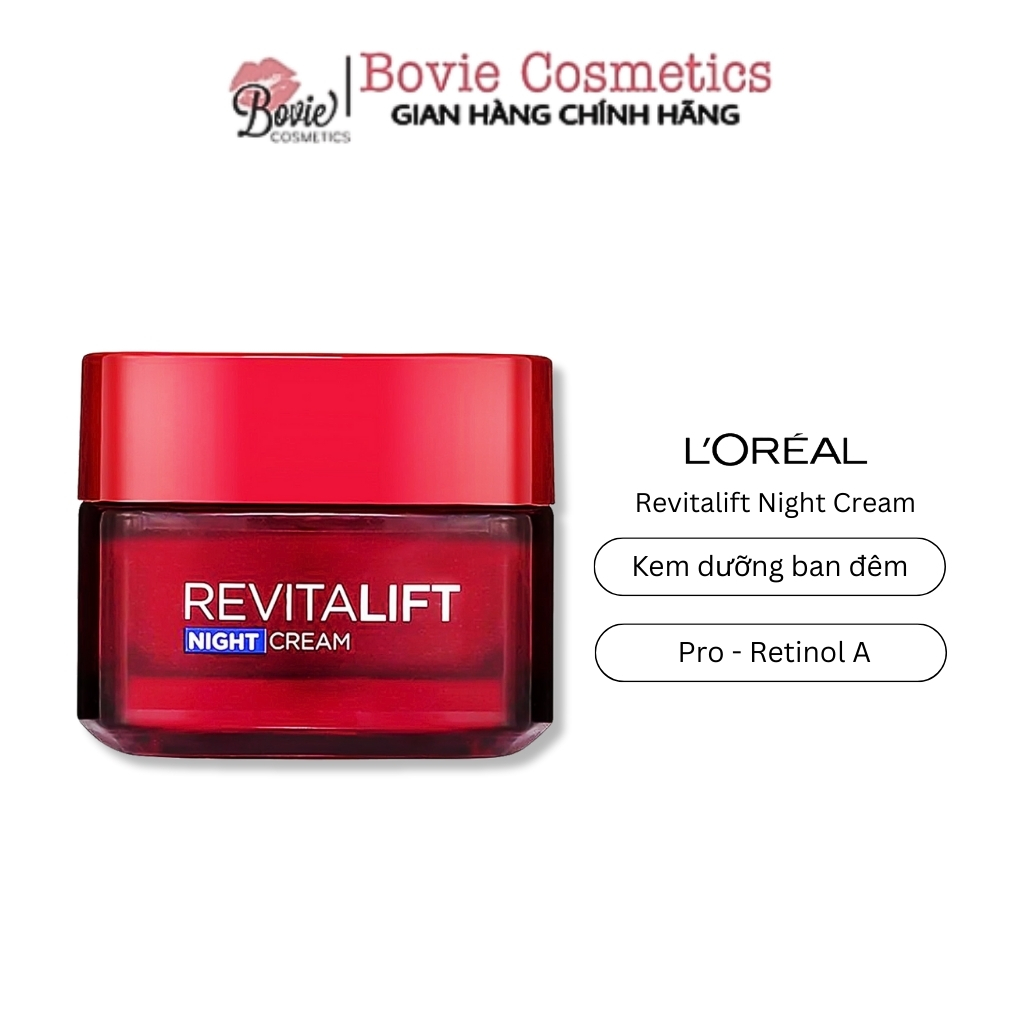 Kem dưỡng săn chắc da và giảm nếp nhăn L'Oreal Paris Revitalift ban đêm hộp đỏ-50ml