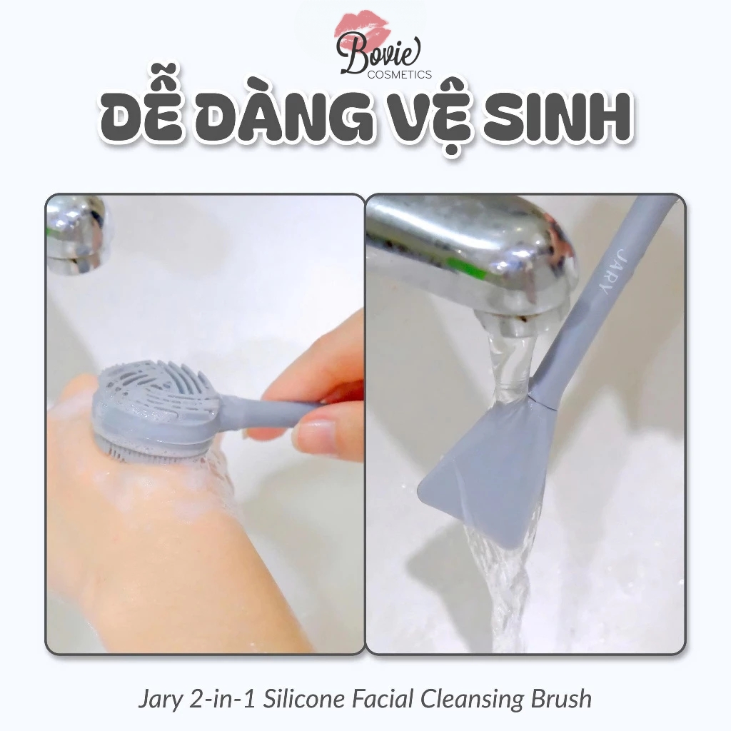 CỌ RỬA MẶT & ĐẮP MẶT NẠ JARY 2-IN-1 SILICONE FACIAL CLEANSING BRUSH