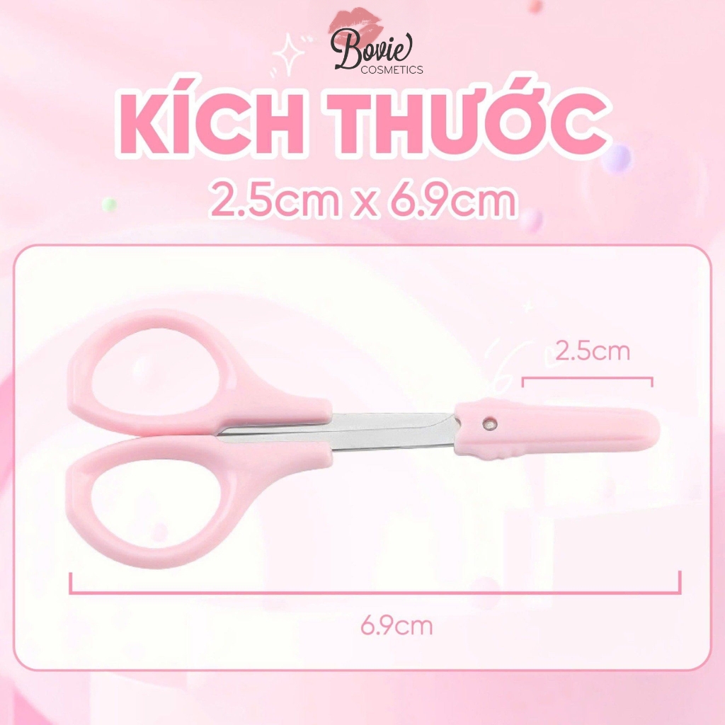 Kéo tỉa mày, cắt lông mi, cắt miếng kích mí Jary Hồng Eyebrow Scissors