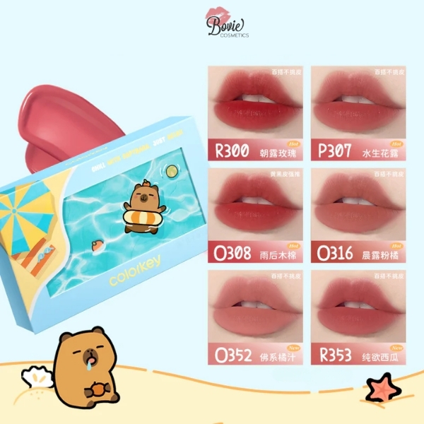Son Kem Lì Siêu Mịn Colorkey Soft Matte Water Tint Capybara Edition