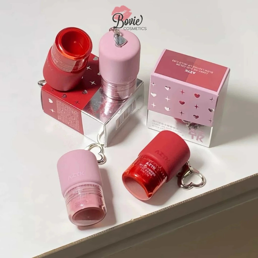 Son Bóng AZTK Carry Me Duo-Color Glow Lasting Lip Jello 2.5g + 2.5g (Kèm quà)