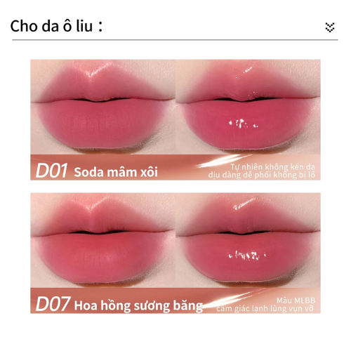 Son Mooekiss Serum Dưỡng Không Dính Cốc Hiệu ứng Tráng Gương Hai đầu đa Năng 3ml+3ml