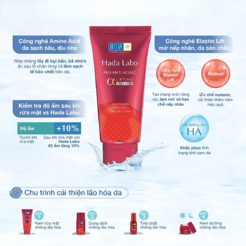 Sữa rửa mặt Hada Labo dưỡng ẩm, dưỡng trắng