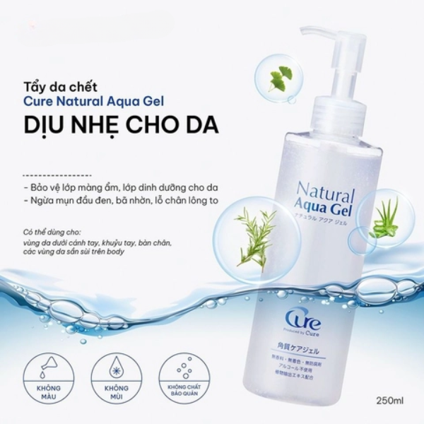 Tẩy da chết Cure Natural Aqua Gel Dưỡng Da Trắng Sáng Dịu Nhẹ Nhật Bản