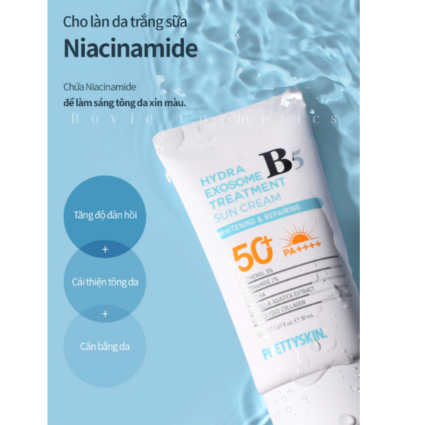 Kem Chống Nắng PrettySkin Sun Cream SPF 50+ PA++++ Hydra B5 Exosome Tone Up - Treatment - Oil Control