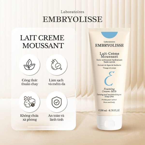 Sữa Rửa Mặt Embryolisse Làm Sạch Sâu, Chống Oxy Hóa 200ml