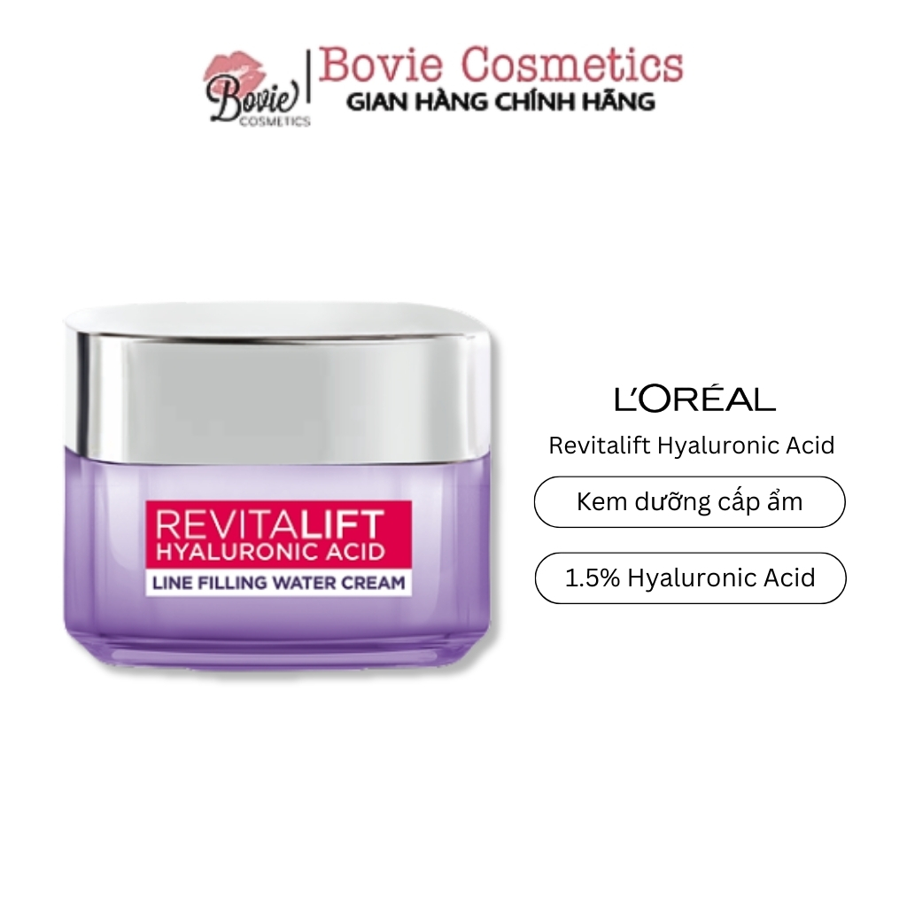 Kem dưỡng siêu cấp ẩm căng mượt da và giảm nếp nhăn L'Oreal Paris Revitalift 1.5% Hyaluronic Acid 50ml- Vạch đỏ