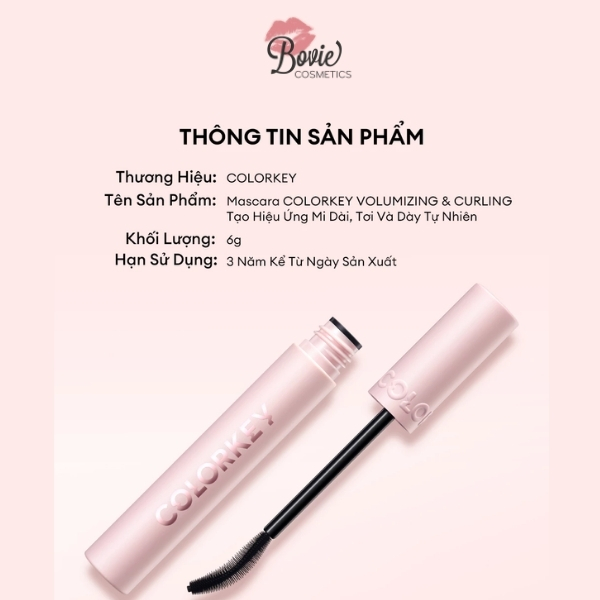 Chuốt Mi Cong Và Dày Colorkey Volumizing & Curling Mascara
