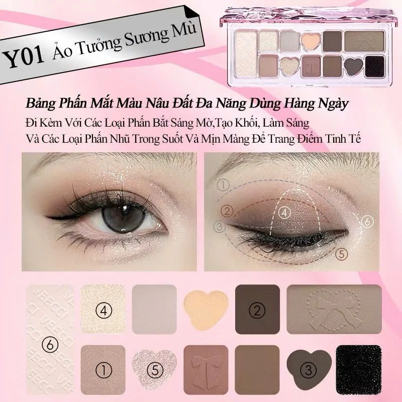 Bảng Phấn Mắt 12 ô VEECCI VC049