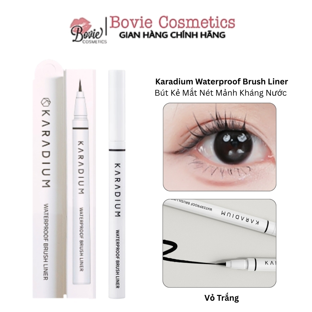 Bút dạ kẻ mắt Karadium Waterproof Brush Liner Black Eyeliner