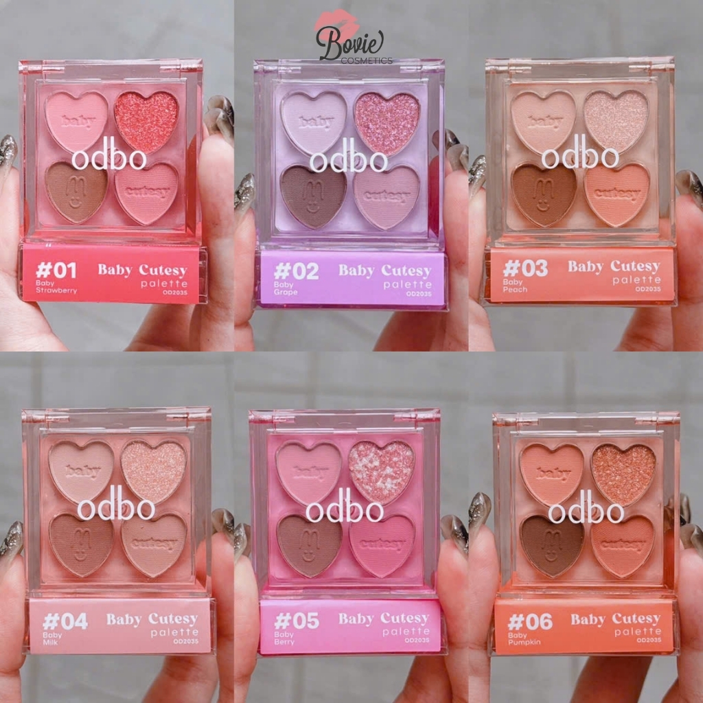 Bảng Phấn Mắt 4 Ô Hình Trái Tim ODBO Baby Cutesy Palette OD2035