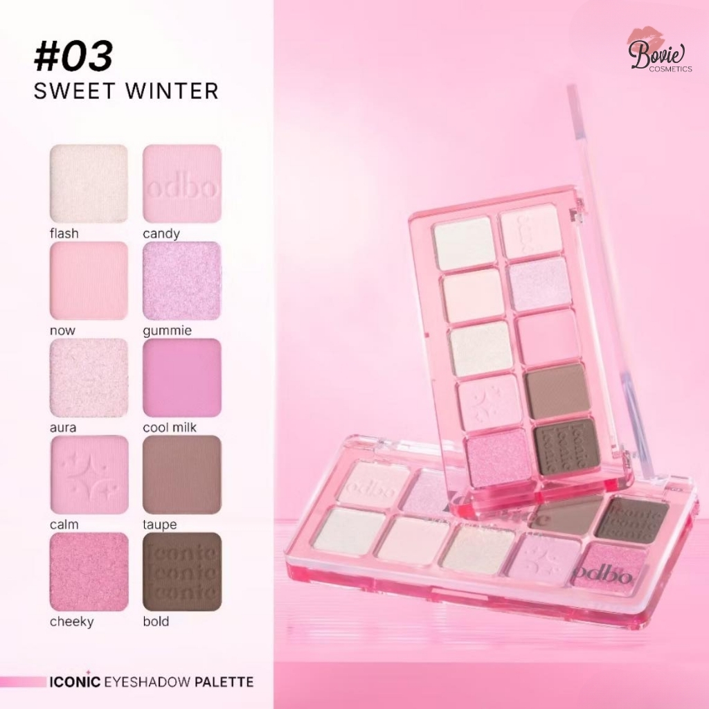 Bảng Mắt Odbo Iconic Eyeshadow Palette 10 Ô Chất Phấn Mềm Mịn, Bám Màu Tốt, Lâu Trôi OD2029