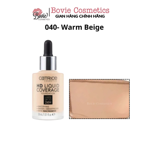 Kem Nền Kiềm Dầu, Che Phủ Tự Nhiên Catrice HD Liquid Coverage Foundation 30ml