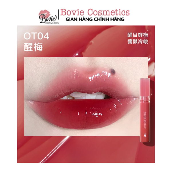 Son Tint Bóng INTO YOU Vỏ Đỏ ONE SHOT Độ Bóng Cao Lip Tint