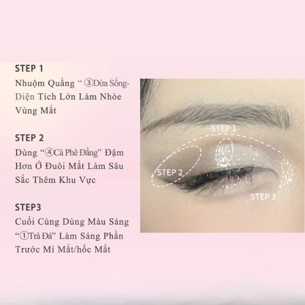 VEECCI Bảng Phấn Mắt Bốn Màu Sắc Hiệu Ứng Lì Ánh Nhũ Chống Nhòe Thời Trang VC005