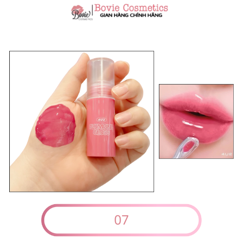 Son Bóng 4U2 Plumping Gloss Đầu Cọ Thép Massage Môi, Dưỡng Môi Mềm Căng Mọng 35g
