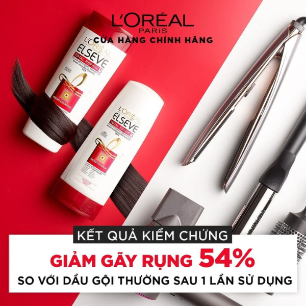 Dầu Xả L'Oreal Paris Phục Hồi Hư Tổn, Ngăn Gãy Rụng Tóc, Bảo Vệ Màu Tóc Nhuộm 280ml