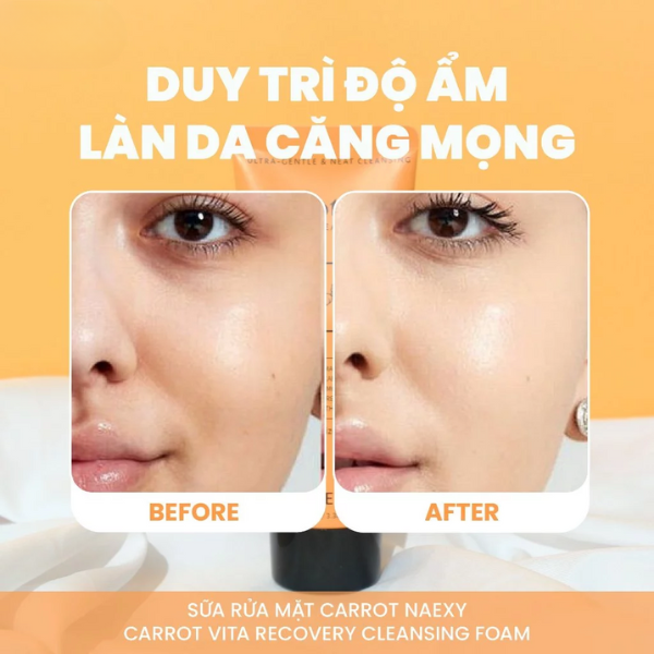 SỮA RỬA MẶT CÀ RỐT NAEXY CARROT VITA RECOVERY CLEANSING FOAM 100ML