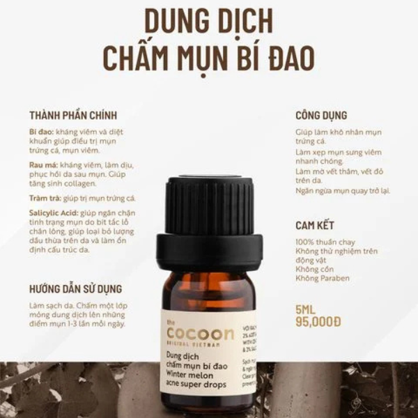 Dung dịch chấm mụn bí đao Cocoon sạch mụn & ngăn ngừa mụn 5ml