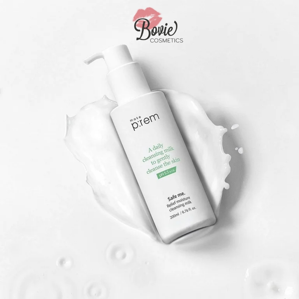 Sữa Rửa Mặt, Sữa Tẩy Trang Make P:rem Safe me Relief Moisture Cleansing Milk