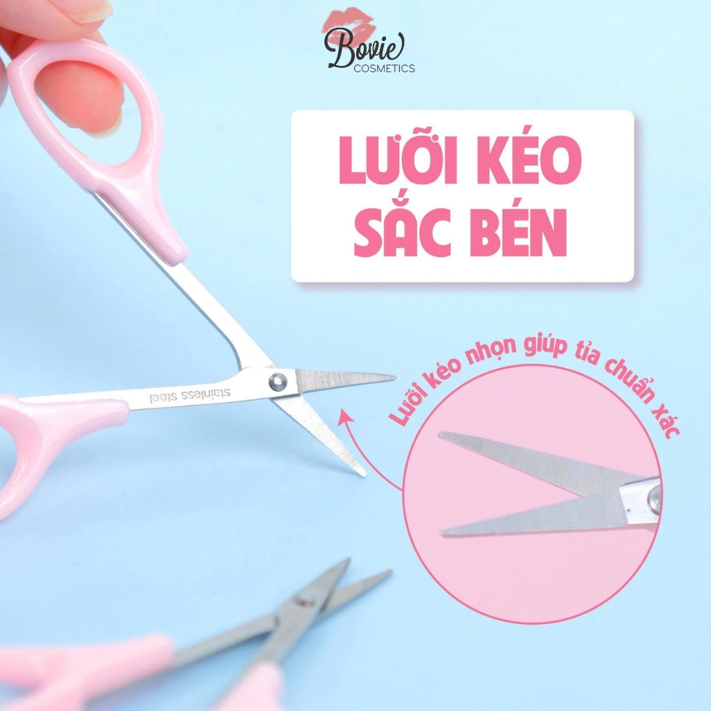 Kéo tỉa mày, cắt lông mi, cắt miếng kích mí Jary Hồng Eyebrow Scissors