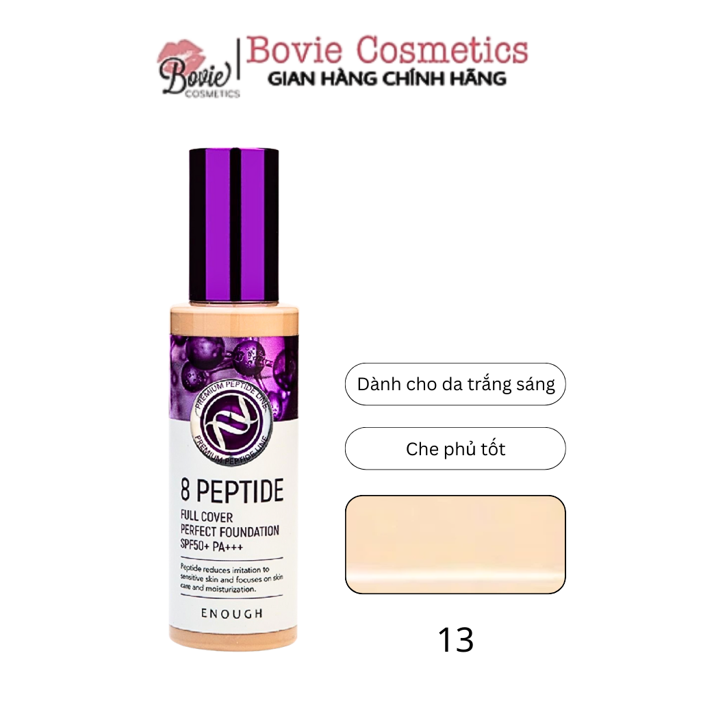 KEM NỀN PEPTIDE CAO CẤP ENOUGH PREMIUM 8 PEPTIDE FULL COVER PERFECT FOUNDATION 100ML