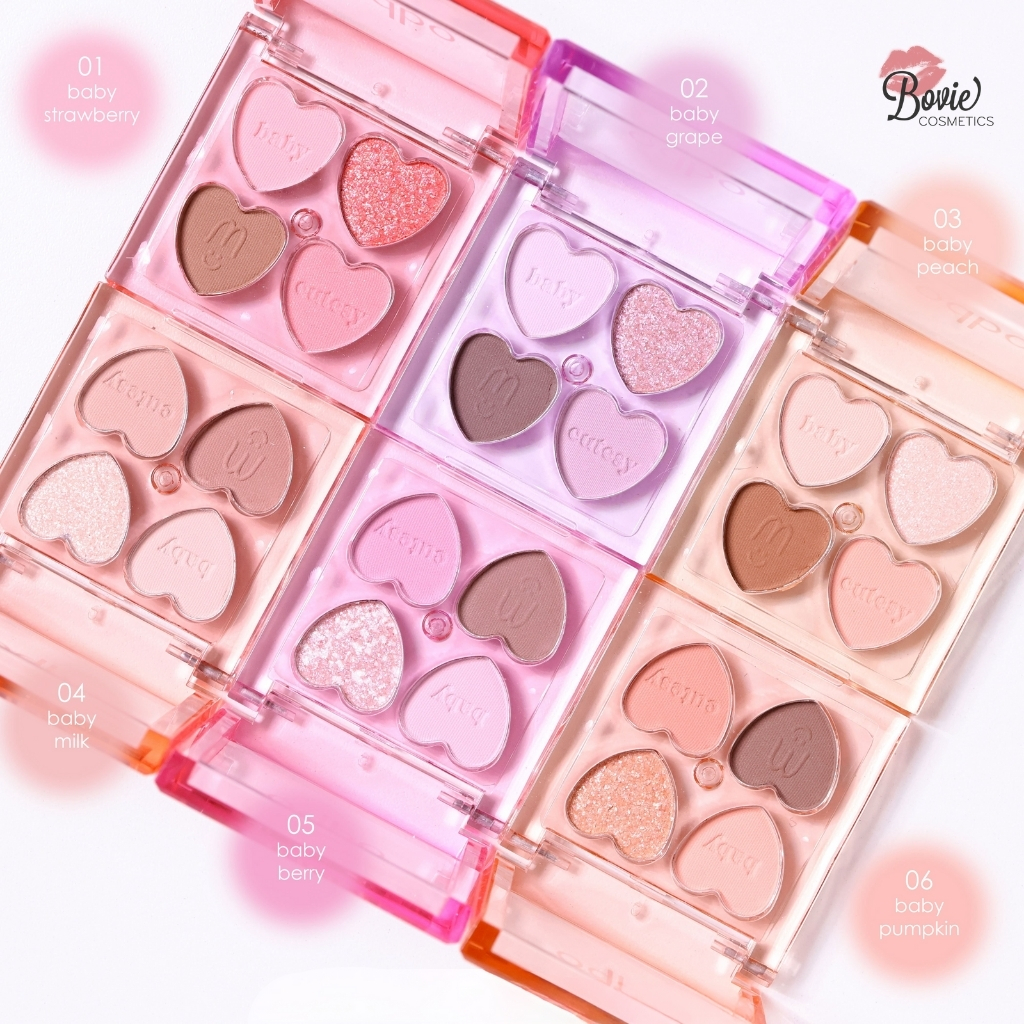 Bảng Phấn Mắt 4 Ô Hình Trái Tim ODBO Baby Cutesy Palette OD2035