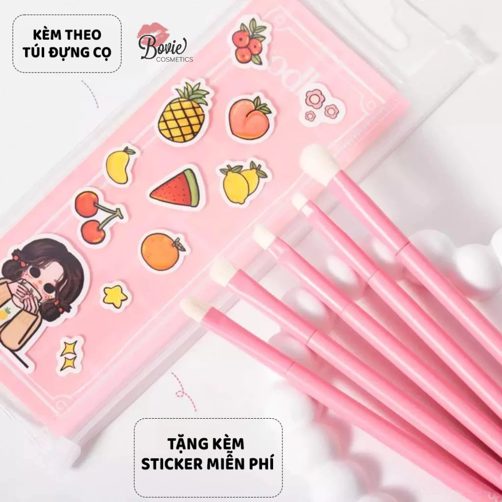 Set Cọ Trang Điểm 5 Cây Kèm Túi Đựng Odbo Special Brush Set OD8061