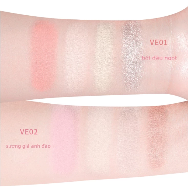 Bảng Phấn Má Hồng Highlight VEECCI Phấn Má Hồng bắt sáng 4trong1