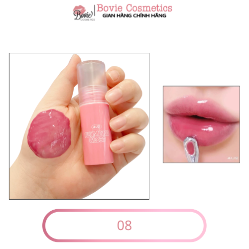 Son Bóng 4U2 Plumping Gloss Đầu Cọ Thép Massage Môi, Dưỡng Môi Mềm Căng Mọng 35g