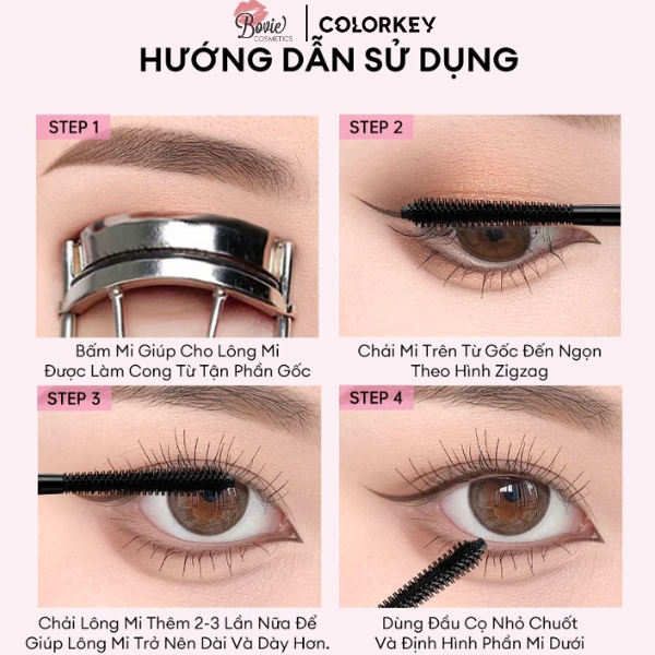 Mascara Giúp Mi Dài & Cong Tự Nhiên Colorkey Long & Dense Mascara 4.5g