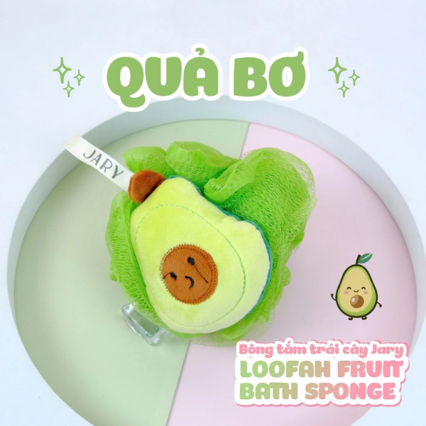 BÔNG TẮM XƠ MƯỚP CÓ MÚT JARY LOOFAH SPONGE- BÔNG TẮM TRÁI CÂY JARY LOOFAH BATH SPONGE