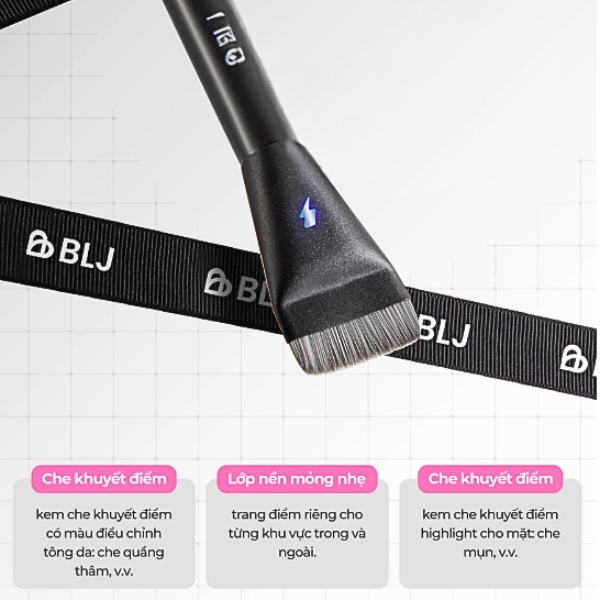 Set 3 Cọ Mút BLJ Pro Makeup Dòng Lightning, Dụng Cụ Trang Điểm Lớp Nền Set Cái 2 Cọ + 1 Bông Mút