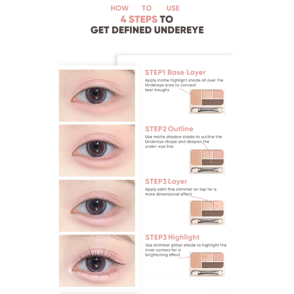 Bảng mắt Judydoll 4 ô kèm bắt sáng JudydoLL Under Eyeshadow Palette 3.2g