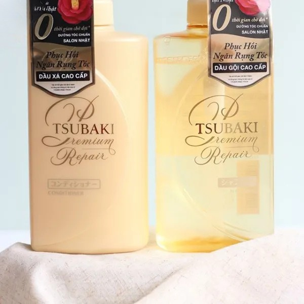 Dầu Xả Phục Hồi Hư Tổn Tsubaki Premium 490ml - Vàng