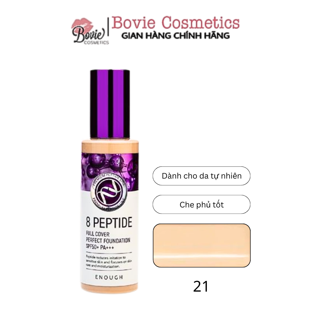 KEM NỀN PEPTIDE CAO CẤP ENOUGH PREMIUM 8 PEPTIDE FULL COVER PERFECT FOUNDATION 100ML