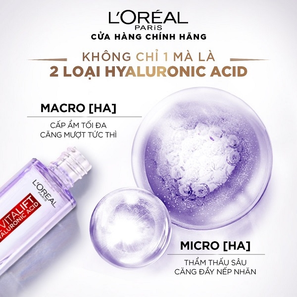 Tinh chất dưỡng da Serum cấp ẩm & giảm nếp nhăn L'Oréal Revitalift Pure Hyaluronic Acid 1.5%